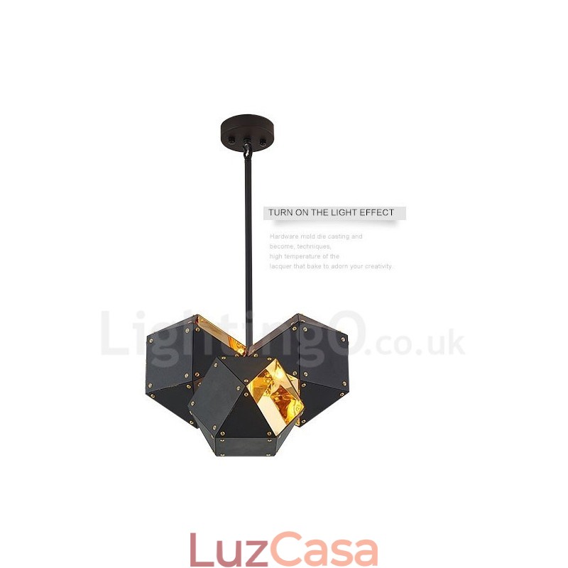 Luminária pendente moderna contemporânea de 3 luzes