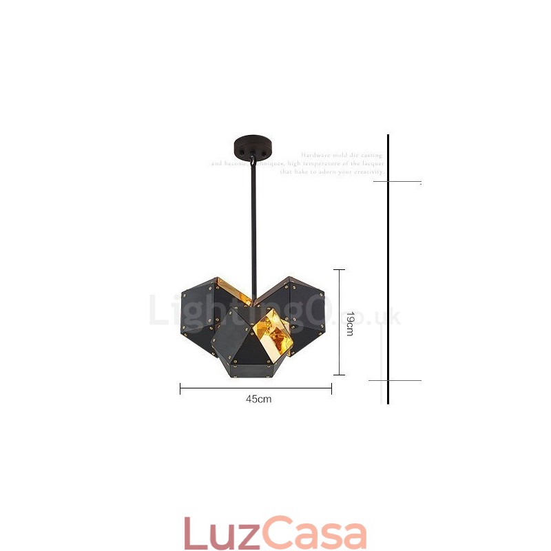 Luminária pendente moderna contemporânea de 3 luzes