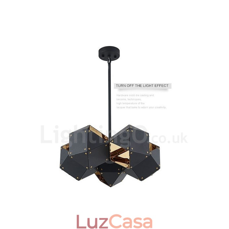 Luminária pendente moderna contemporânea de 5 luzes