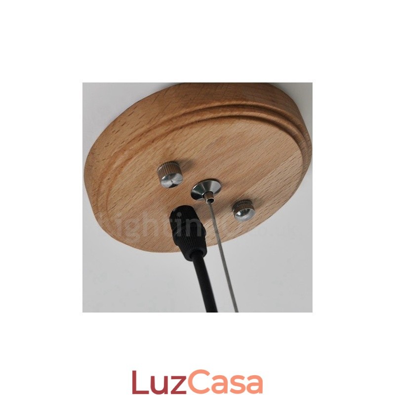 Luminária pendente moderna contemporânea de madeira com 3 luzes
