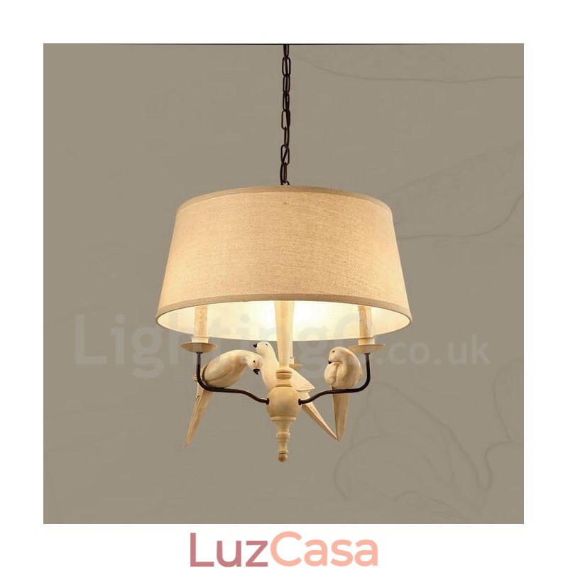 Luminária pendente vintage rústica de 3 luzes
