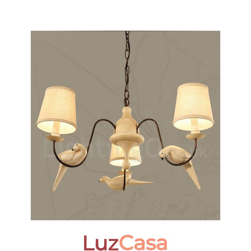 Luminária pendente vintage rústica de 3 luzes