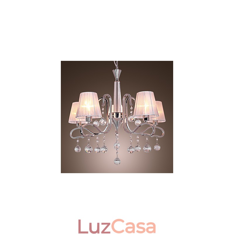 Lustre moderno contemporâneo de cristal galvanizado