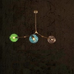 Pingente de lâmpada de vidro colorido de arte