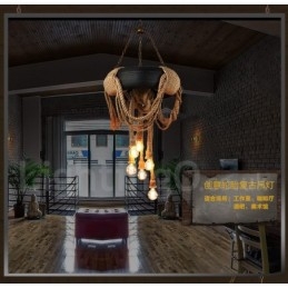 Luminária pendente vintage country com 6 luzes