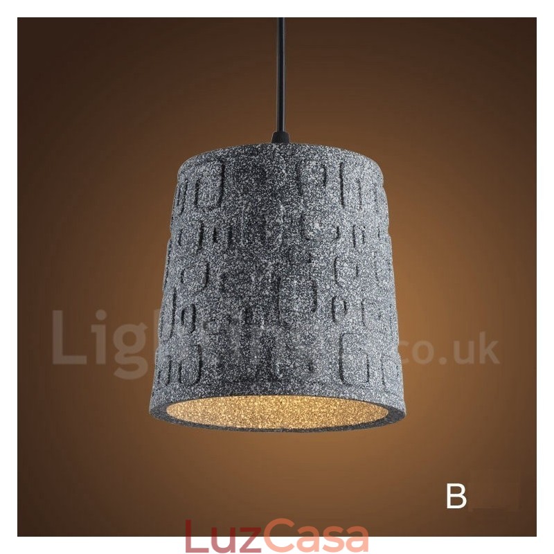 Retro Vintage Concrte 1 Luz Pendente Luz