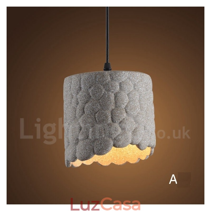 Retro Vintage Concrte 1 Luz Pendente Luz