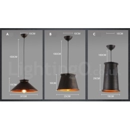 Retro Vintage 1 Luz Metal Pendente Luz