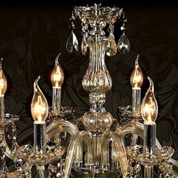 Lustre de cristal de luxo com 8 luzes, cor conhaque, lustre de cristal K9