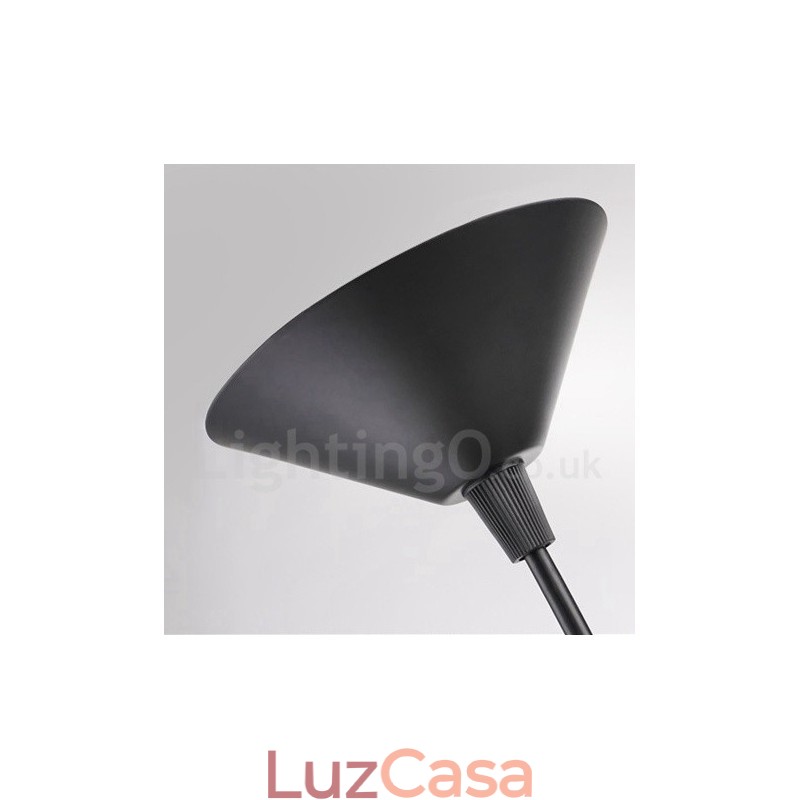 Forma de chapéu de metal preto 1 luz retro vintage pingente luz