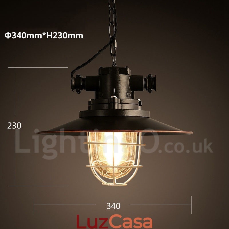 Retro Vintage Metal 1 Luz Pendente Luz