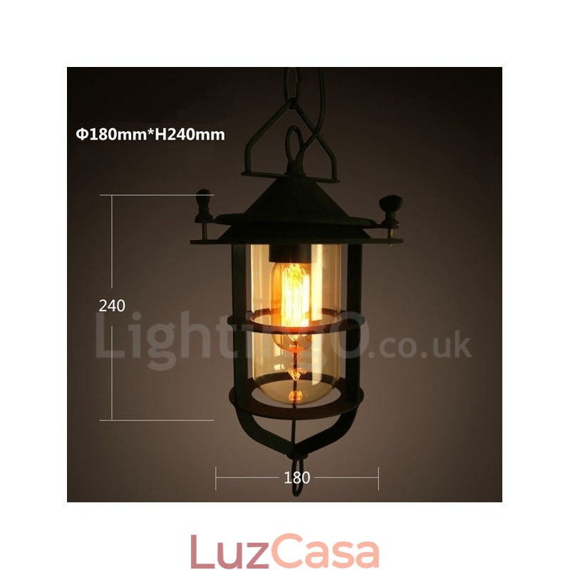 Retro Vintage Metal 1 Luz Pendente Luz