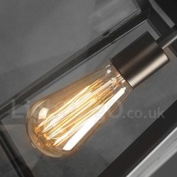 Luminária pendente de metal vintage com cúpula de vidro
