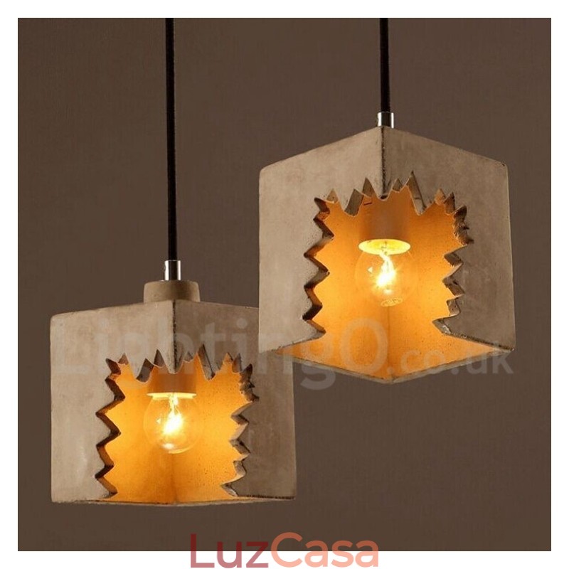 Luminária pendente de concreto moderna e contemporânea
