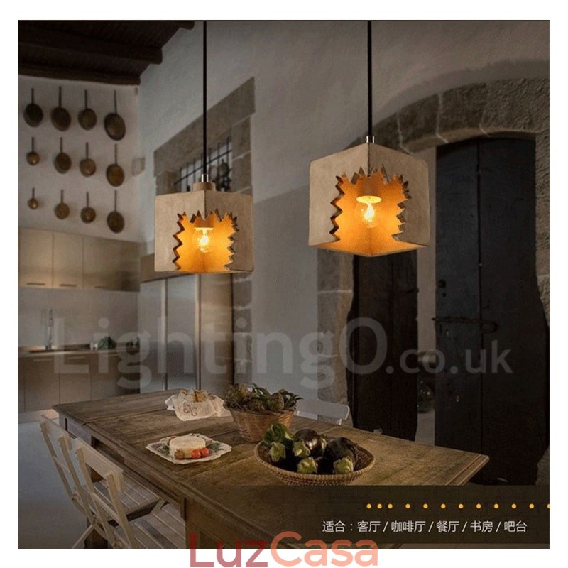 Luminária pendente de concreto moderna e contemporânea