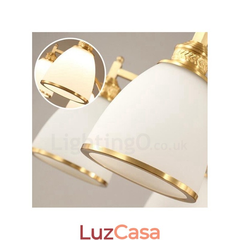 Lustre de cobre integrado de metal rústico com 3 luzes