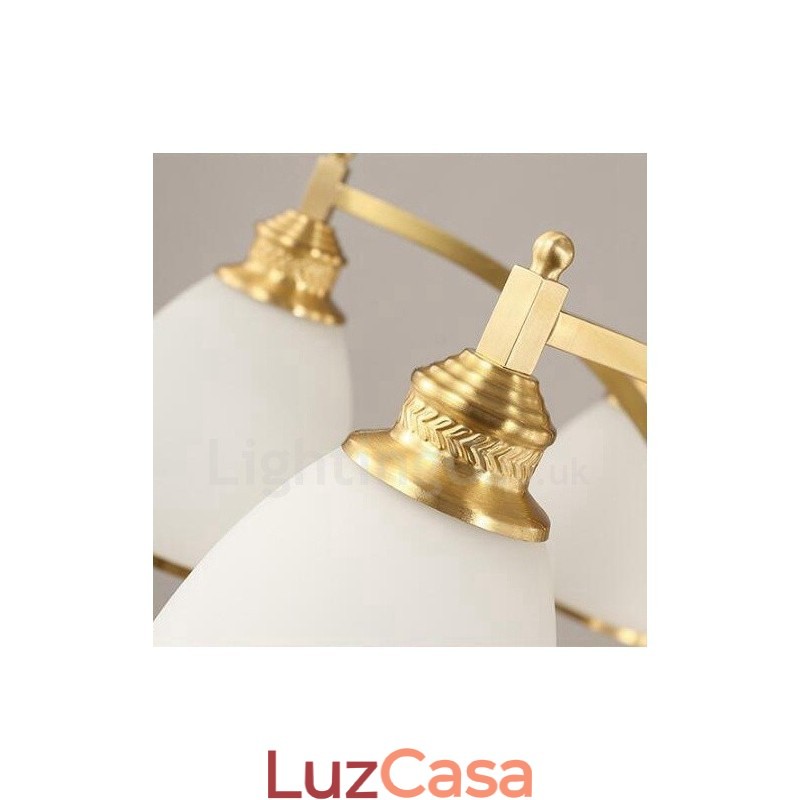 Lustre de cobre integrado de metal rústico com 3 luzes