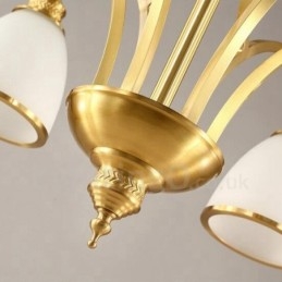 Lustre de cobre integrado de metal rústico com 5 luzes