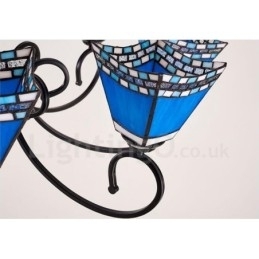 Lustre de metal integrado estilo mediterrâneo de 8 luzes