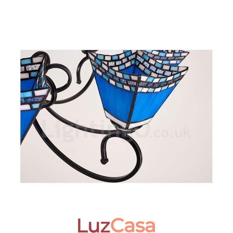 Lustre de metal integrado estilo mediterrâneo de 8 luzes