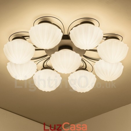 Lustre integrado rústico de 9 luzes Lustre integrado rústico de 9 luzes
