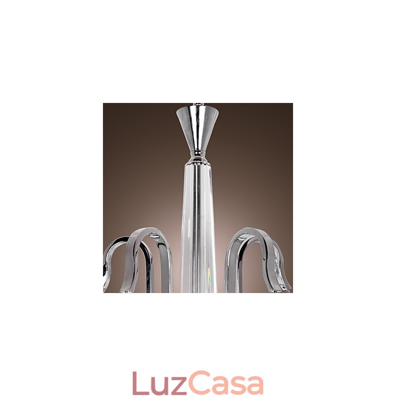 Lustre moderno contemporâneo de cristal galvanizado