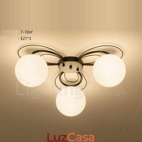 Lustre integrado rústico de 3 luzes Lustre integrado rústico de 3 luzes