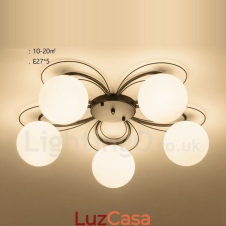 Lustre integrado rústico de 5 luzes Lustre integrado rústico de 5 luzes