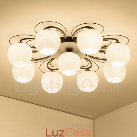Lustre integrado rústico de 9 luzes Lustre integrado rústico de 9 luzes