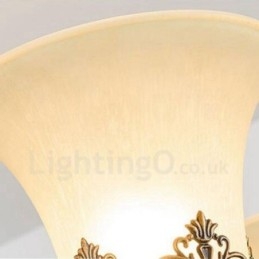 Lustre de metal integrado rústico de 8 luzes