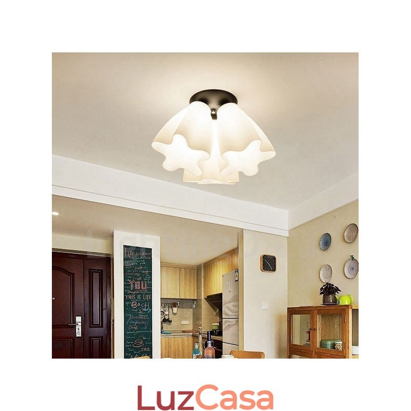 Lustre integrado rústico de 3 luzes