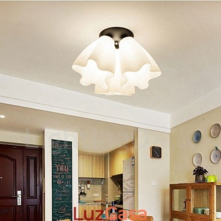 Lustre integrado rústico de 3 luzes