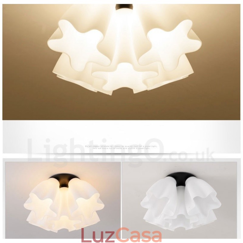 Lustre integrado rústico de 5 luzes