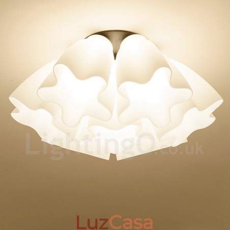 Lustre integrado rústico de 7 luzes