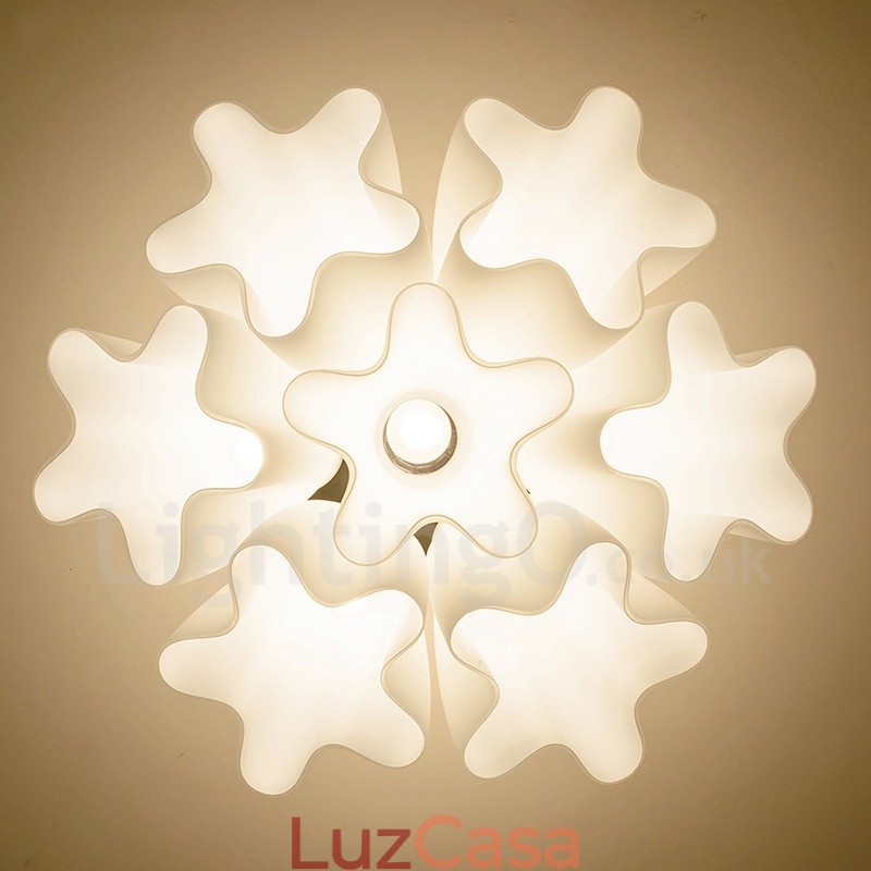 Lustre integrado rústico de 7 luzes