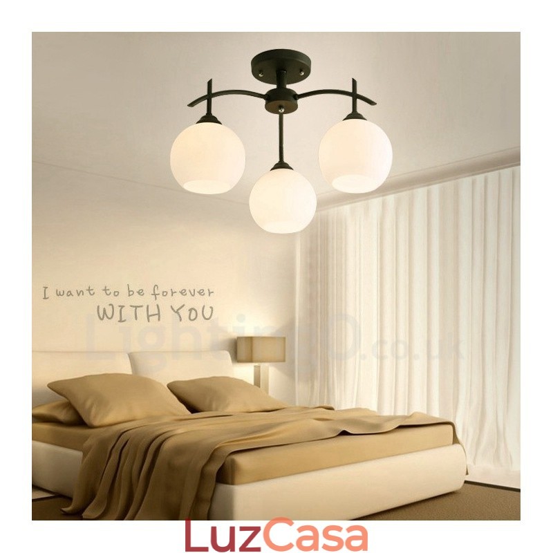 Lustre Integrado Clássico Tradicional de 3 Luzes