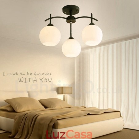 Lustre Integrado Clássico Tradicional de 3 Luzes