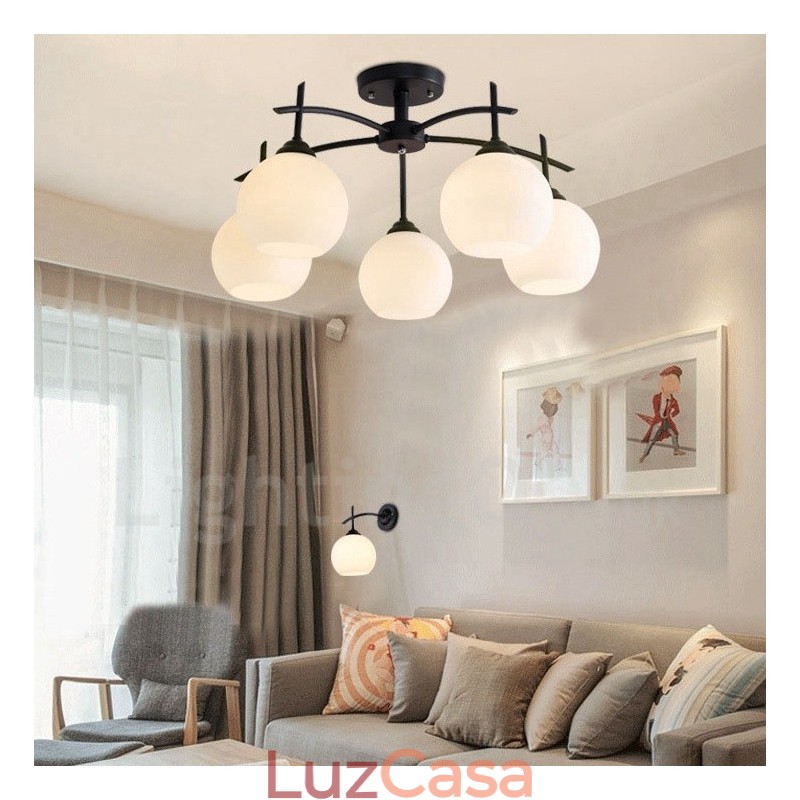 Lustre Integrado Clássico Tradicional de 5 Luzes