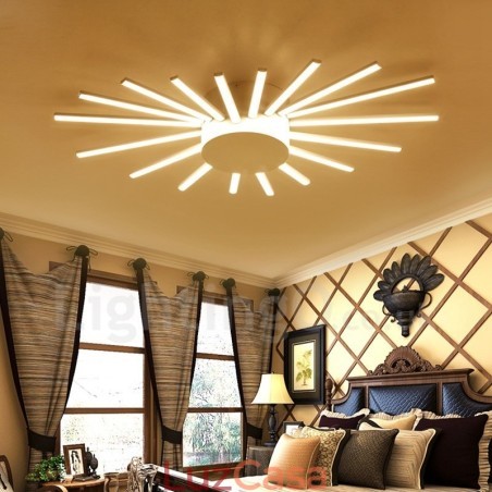 Lustre de metal integrado moderno e contemporâneo de 18 luzes