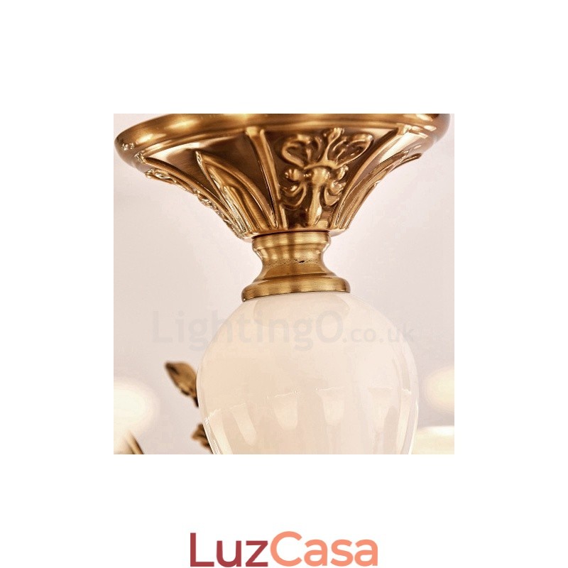 Lustre de luxo integrado clássico tradicional de metal com 6 luzes