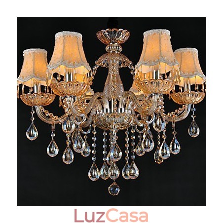 Lustre Cristal Tradicional Clássico Vidro 6 Luzes Lustre Cristal Tradicional Clássico Vidro 6 Luzes