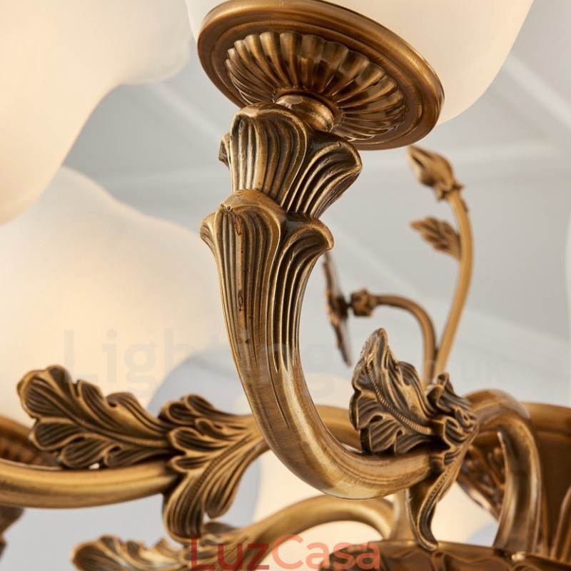Lustre de luxo integrado clássico tradicional de metal com 8 luzes