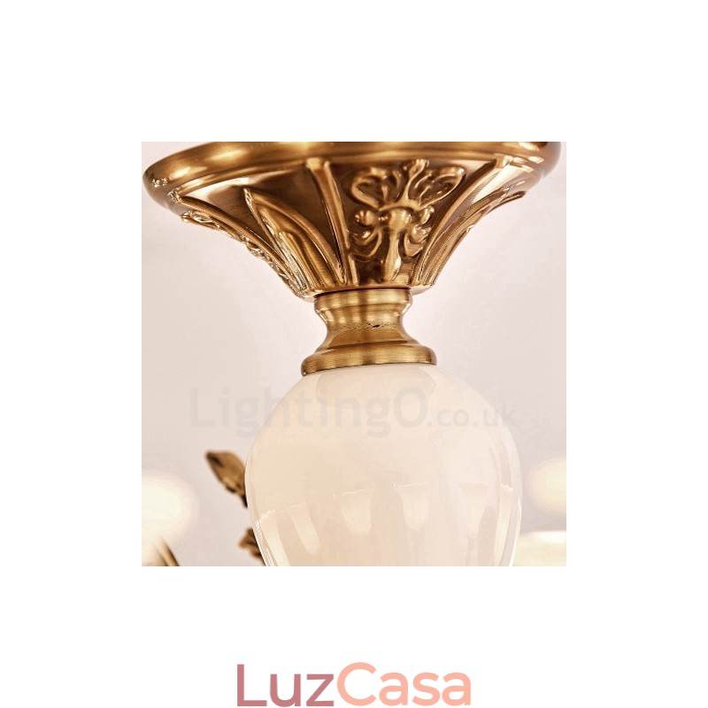 Lustre de luxo integrado clássico tradicional de metal com 8 luzes