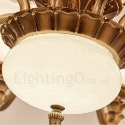 Lustre de luxo integrado clássico tradicional de metal com 8 luzes