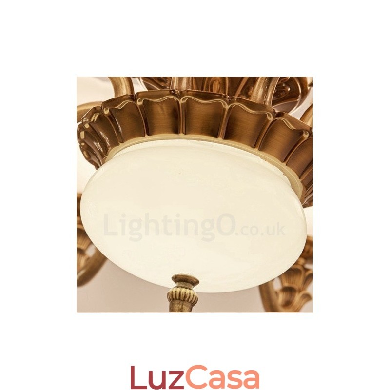 Lustre de luxo integrado clássico tradicional de metal com 15 luzes