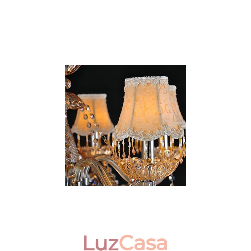 Lustre Cristal Tradicional Clássico Vidro 6 Luzes