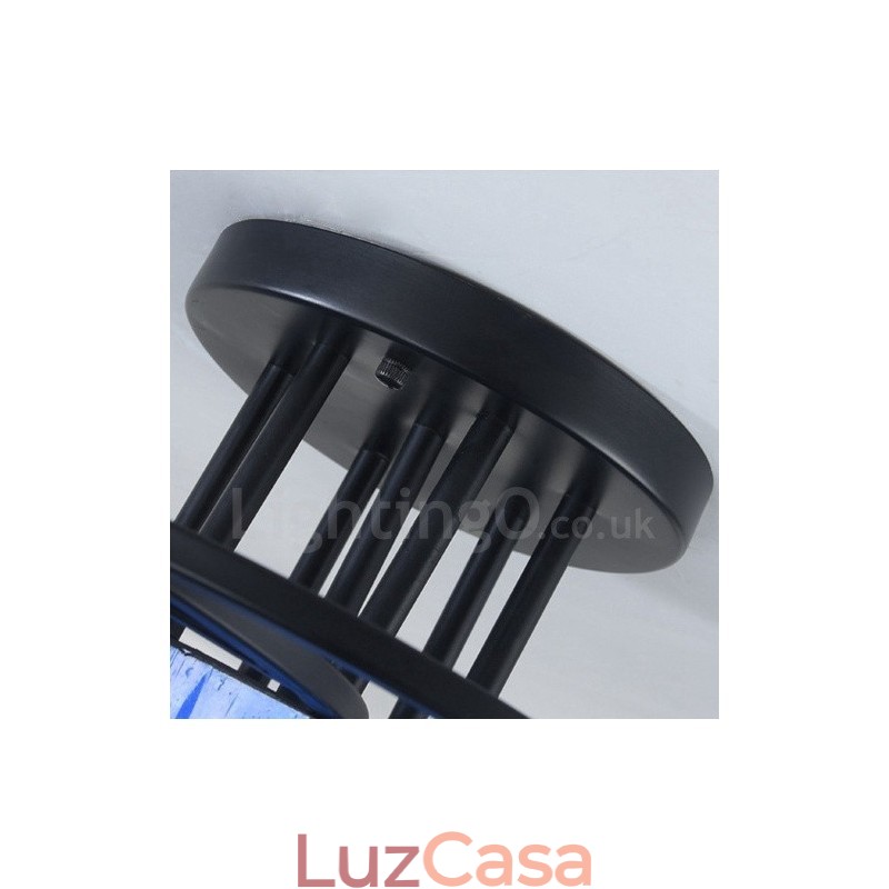 Lustre integrado estilo mediterrâneo de 9 luzes