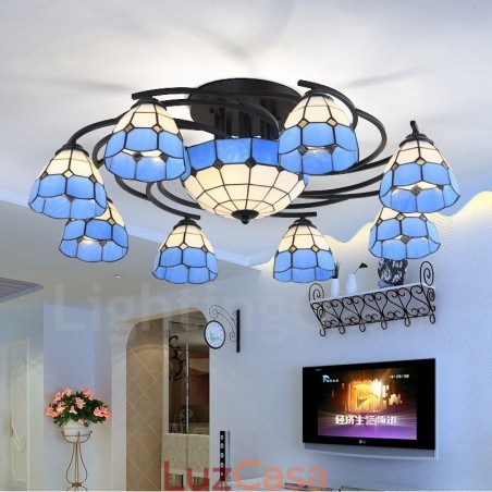 Lustre integrado estilo mediterrâneo de 11 luzes Lustre integrado estilo mediterrâneo de 11 luzes