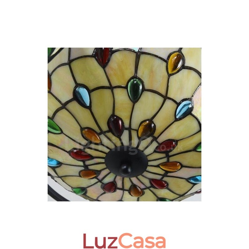 Lustre integrado estilo mediterrâneo de 4 luzes