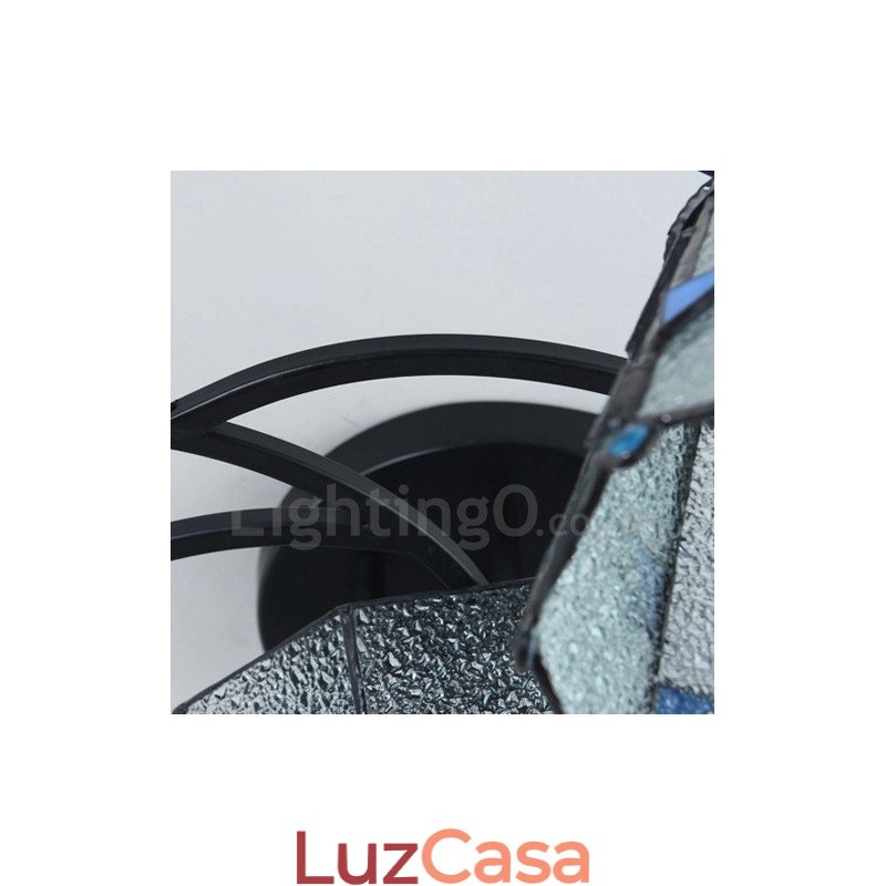 Lustre de metal integrado estilo mediterrâneo com 4 luzes para banheiro